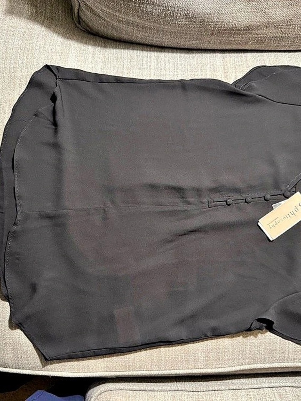 philosophy Short Sleeve Blouse in Black Size XS NWT
